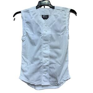 New Tag Team Uniform Youth Medium Button Down Baseball Mesh Jersey Tank Top Vest